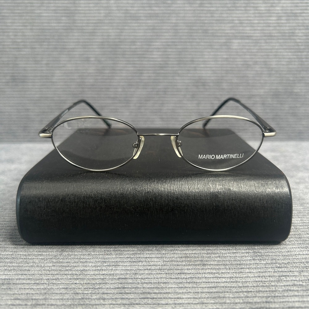 Mario Martinelli Calypso Matte Silver Oval Y2k Eyeglass Frames 47-20-140